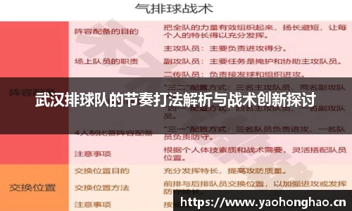 武汉排球队的节奏打法解析与战术创新探讨